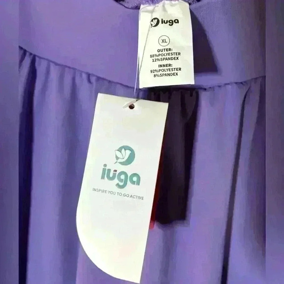 Lavender High Waisted Skirt with Pocket Shorts - Picture 3 of 3